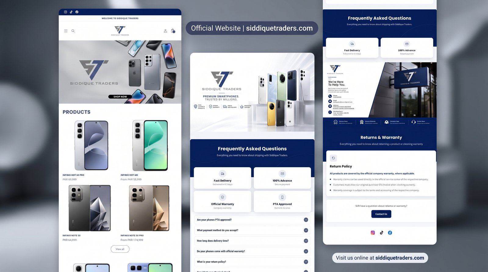 Siddique Traders Shopify website